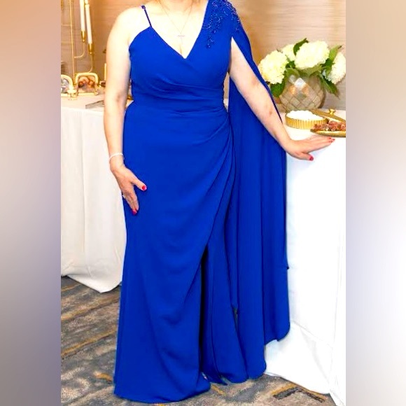Allure Royal Blue Evening Dress - Picture 1 of 13